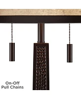 Franklin Iron Works Rustic Western 66" Tall Standing Floor Lamp Column Pull Chain Bronze Metal Living Room Bedroom House Reading Office Home Decor Cab