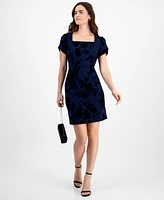 Connected Women's Square-Neck Floral-Print Dress