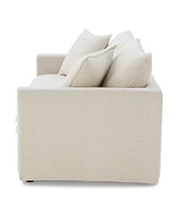 Furniture of America 68" Linen Maddy 2-Seater Narrow Track Arm Loveseat