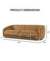 Furniture of America 88" Waxley Chenille Slope Arm Sofa