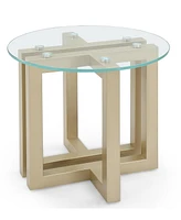 Emila 24" Round Glass Mix and Match End Table