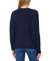 CeCe Women's Embellished Ribbon-Trim Crewneck Sweater