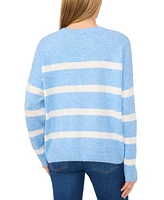 CeCe Women's Striped Long-Sleeve Crewneck Sweater