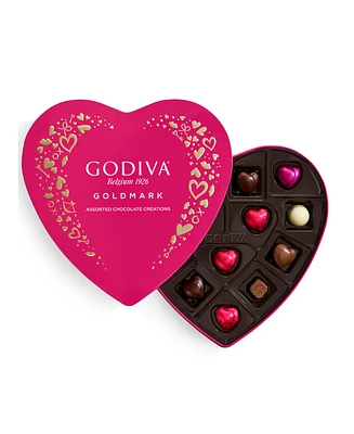 Godiva Valentine's Day Assorted Chocolates Heart Tin, 14 Pieces