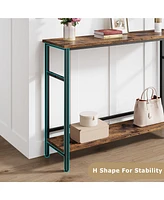 gaomon 2 Tier Entryway Table, Console Tables for Entryway, Industrial Sofa Table with Adjustable Shelf