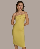 Donna Karan New York Women's Asymmetric-Neck Strapless Dress
