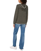 Vince Camuto Women's Tipped-Trim Pullover Hoodie Sweater