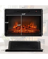 Sugift 18/23 Inch Electric Fireplace Inserted with Adjustable Led Flame-23 inches