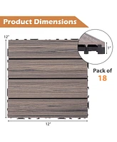 Costway 36 Pcs Interlocking Deck Tiles Anti-slip Floor Tiles for Poolside All Weather