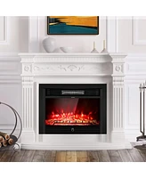 Sugift 28.5 Inch Electric Fireplace Recessed with 3 Flame Colors