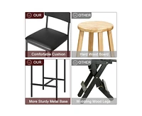 gaomon Bar Stools Set of 4, Kitchen with Footrest, 25.5 Inches Upholstered Chairs Back, 4 Counter Height Barstools for