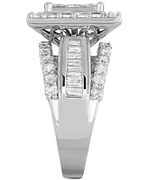 Diamond Cluster Square Halo Ring (2-1/2 ct. t.w.) in 14k White Gold