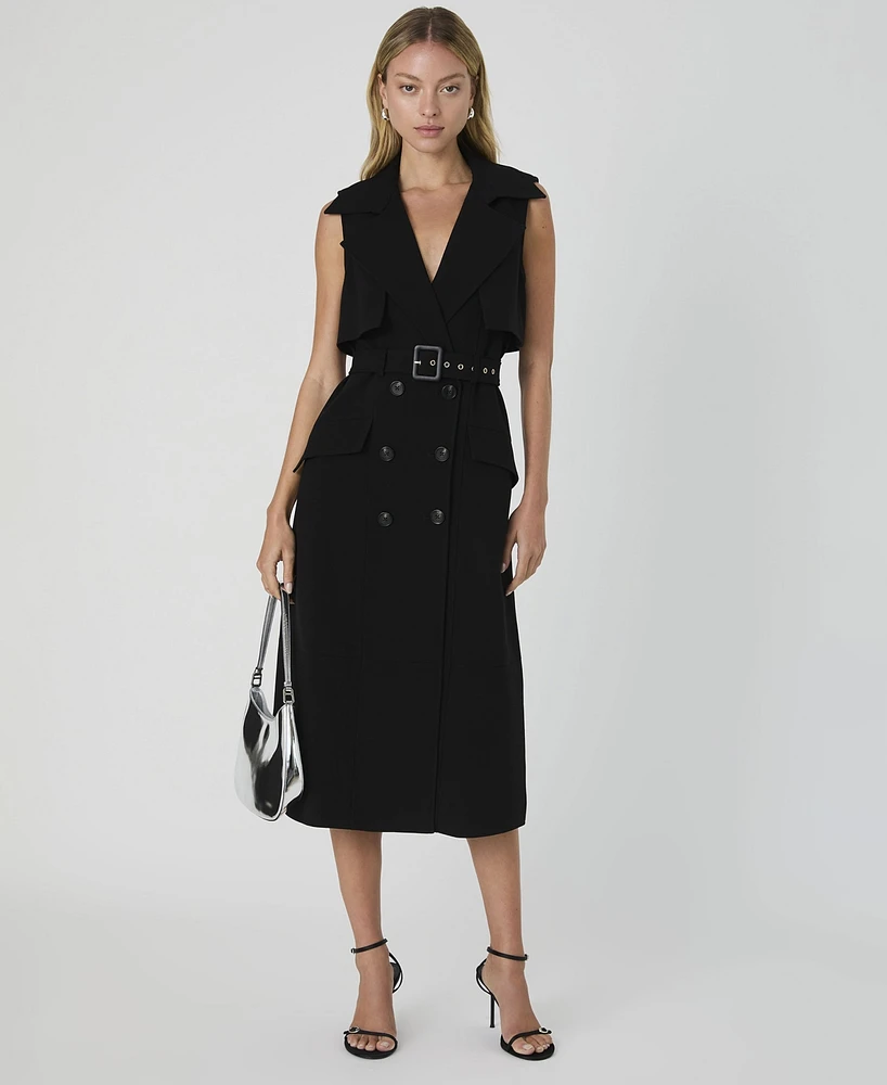 French Connection Women's Azra Sleeveless Twill Trench Dress