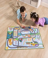 Melissa and Doug Race Track Floor Puzzle and Play Set