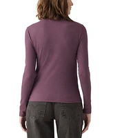 Levi's Women's Moon Ribbed Knit Stretchy Turtleneck Top