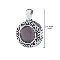 Stainless Steel Royal Gem Cremation 3/4 inch Pendant with 18 inch Necklace