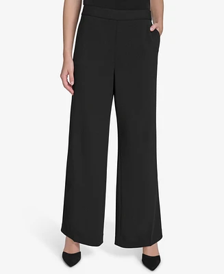 Halston Women's Mid Rise Straight-Leg Pull-On Pants