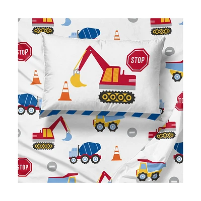 Sunny Side Up Construction Zone Twin Sheet Set