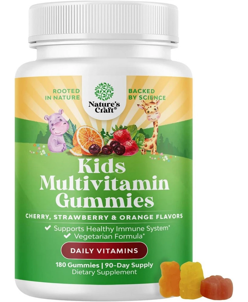 Nature's Craft Kids Multivtamins Gummies, Assorted Fruit Flavors, Nature's Craft, 180ct