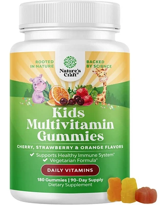 Nature's Craft Kids Multivtamins Gummies, Assorted Fruit Flavors, Nature's Craft, 180ct