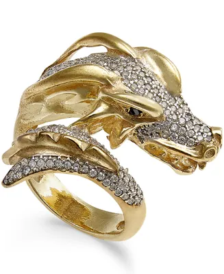 Diamond Dragon Bypass Ring (1 ct. t.w.) in 14k Gold-Plated Sterling Silver