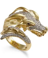 Diamond Dragon Bypass Ring (1 ct. t.w.) in 14k Gold-Plated Sterling Silver