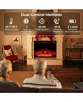 Sugift 23 Inch Electric Fireplace Insert Fireplace Heater with Adjustable Flame Color