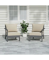 WestinTrends Outdoor Patio Hdpe Loveseat Sofa with Cushions
