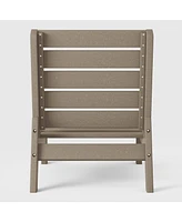 WestinTrends Outdoor Hdpe Deep Seating Modular Armless Patio Weathered Wood Chair with Cushions