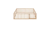 Slickblue Full Size Wood Daybed Frame with Fence For Bedroom