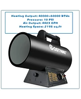 Costway 60000 Btu Portable Propane Forced Air Heater Overheat & Cut-off Protection Outdoor