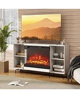 Sugift 24 Inches 3-Sided Glass Electric Fireplace Heater with Remote Control