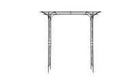 Slickblue Flat Top Iron Arch with 16mm Tubing for Courtyard Garden Entrance Decor