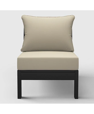 WestinTrends Outdoor Hdpe Deep Seating Modular Armless Patio Chair with Cushions