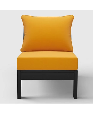 WestinTrends Outdoor Hdpe Deep Seating Modular Armless Patio Chair with Cushions