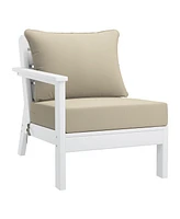 WestinTrends Outdoor Patio Hdpe White Sectional Sofa with Cushions