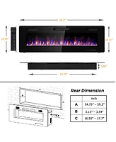 Sugift 60 Inch Ultra Thin Electric Fireplace with 2 Heat Settings