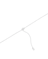 Simulated Turquoise Compass Lariat Necklace in Sterling Silver, 16" + 2" extender