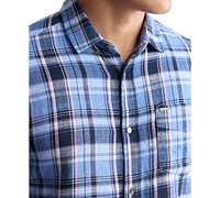 Men's Saroz Cotton Plaid Button-Up Shirt