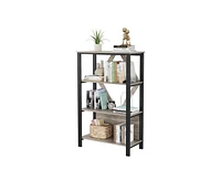 gaomon 4 Tier Bookshelf with Led Lights, Tall Bookcase with Open Display Shelves