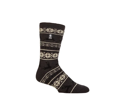 Heat Holders Men's Lite Jasper Holiday Outdoor Fair Isle Crew Sock