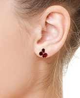 Effy Garnet (4-5/8 ct. t.w.) & Diamond (1/20 ct. t.w.) Mixed Cut Cluster Stud Earrings in 14k Gold