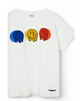 Desigual Boys Smiley Originals patch T-shirt