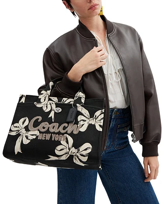 Coach Bow-Print Canvas Cargo Tote