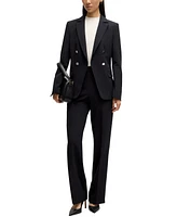 Boss by Hugo Boss Women's Double-Breasted Closure Slim-Fit Jacket