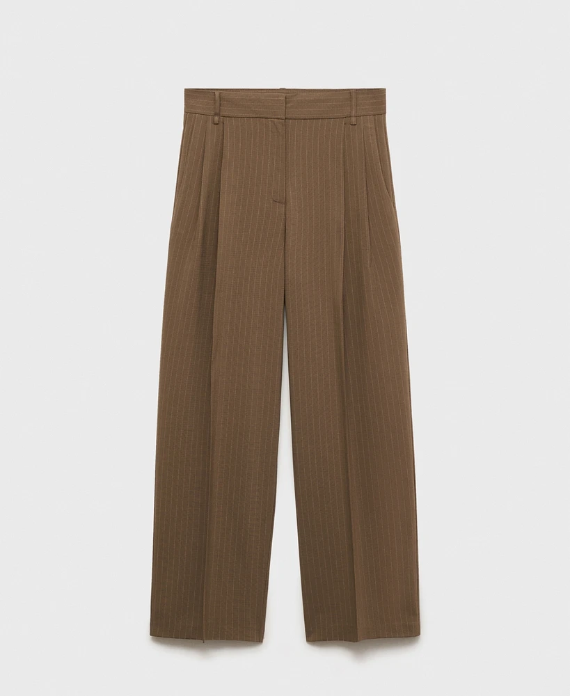 Mango Women's Chalk-Stripe Pants