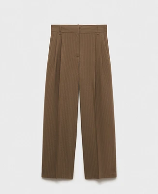 Mango Women's Chalk-Stripe Pants