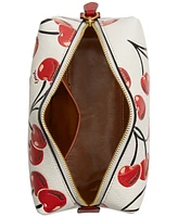 Coach Essential Cherry-Print Leather Cosmetic Pouch