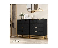 gaomon Dresser for Bedroom, 5 Drawer Dresser with Metal Legs, Modern Dresser Chest Organizer with Wide Storage, Chest of Drawers for Bedroom