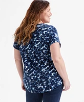 Style & Co Plus Printed Camp Shirt, Exclusively at Macy's